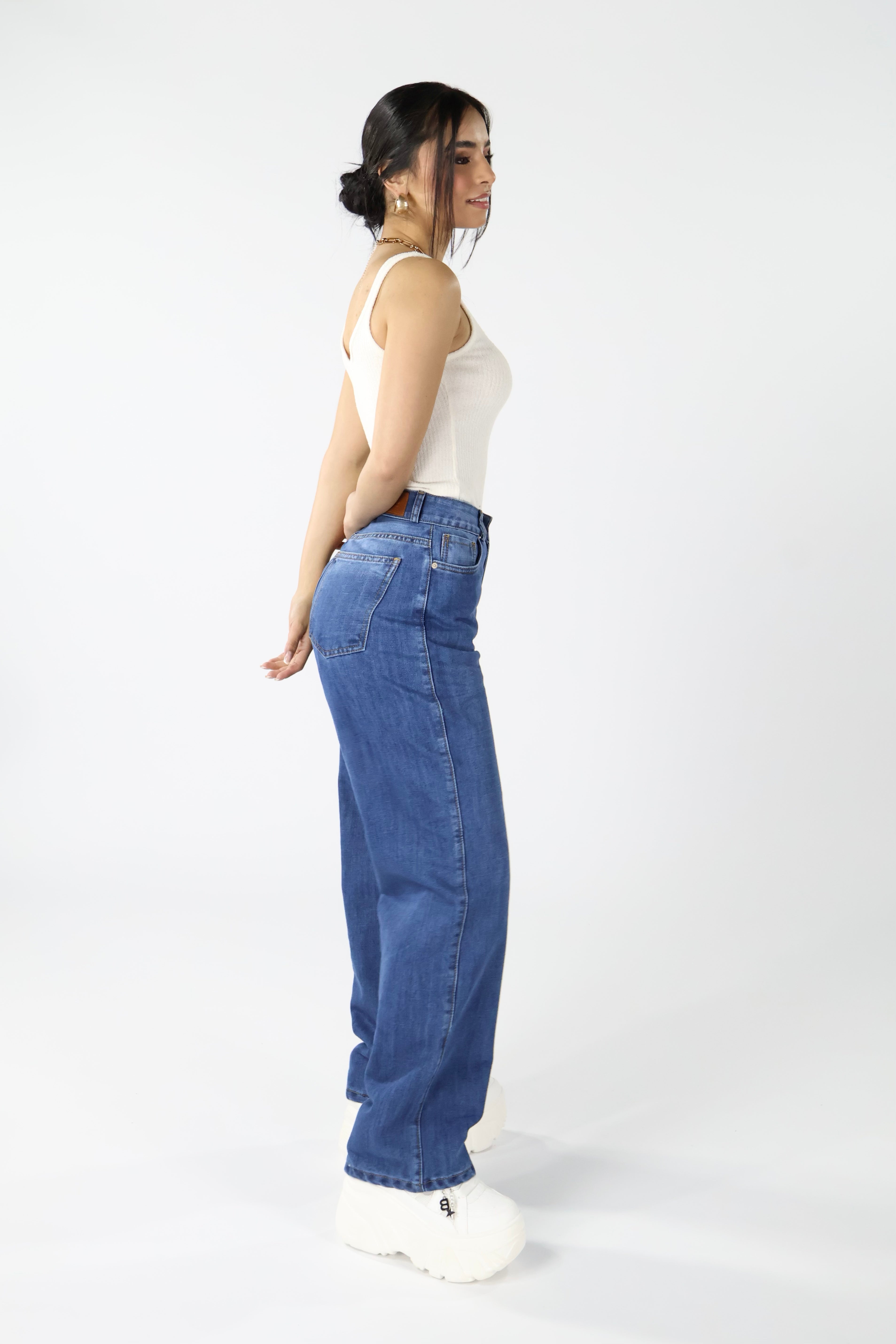 WIDE LEG AZUL MEDIO LAVADO · REF 2555