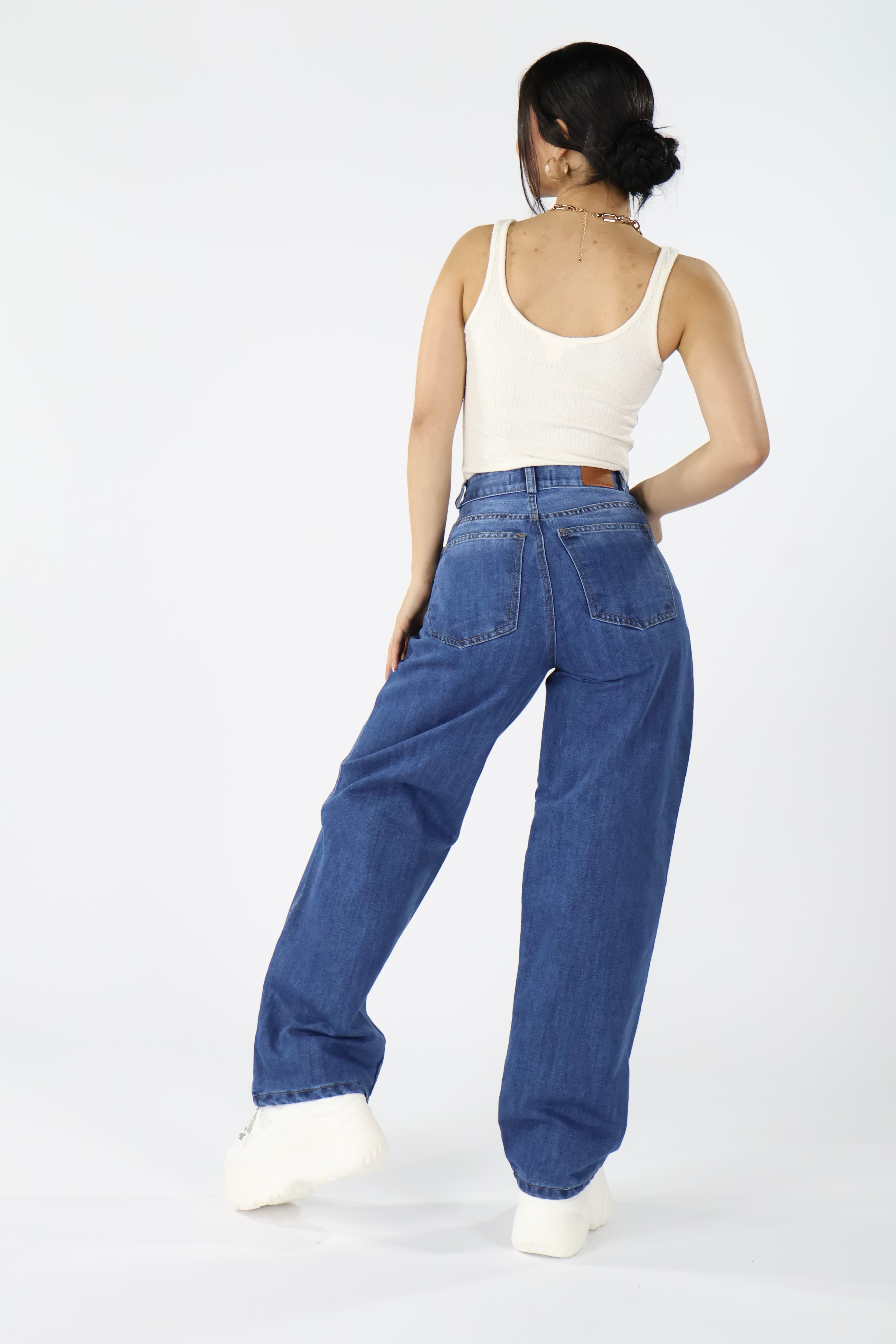 WIDE LEG AZUL MEDIO LAVADO · REF 2555
