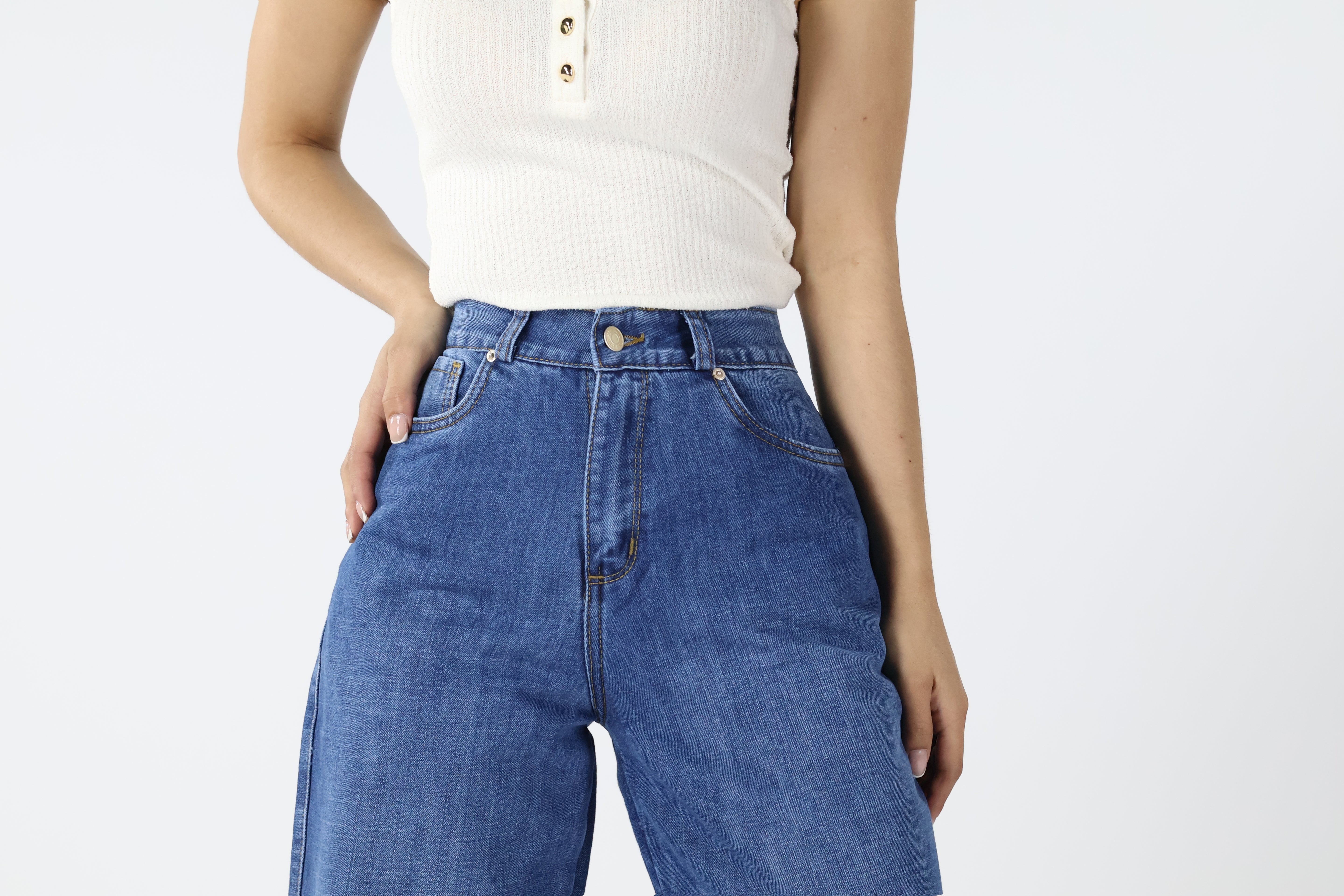 WIDE LEG AZUL MEDIO LAVADO · REF 2555