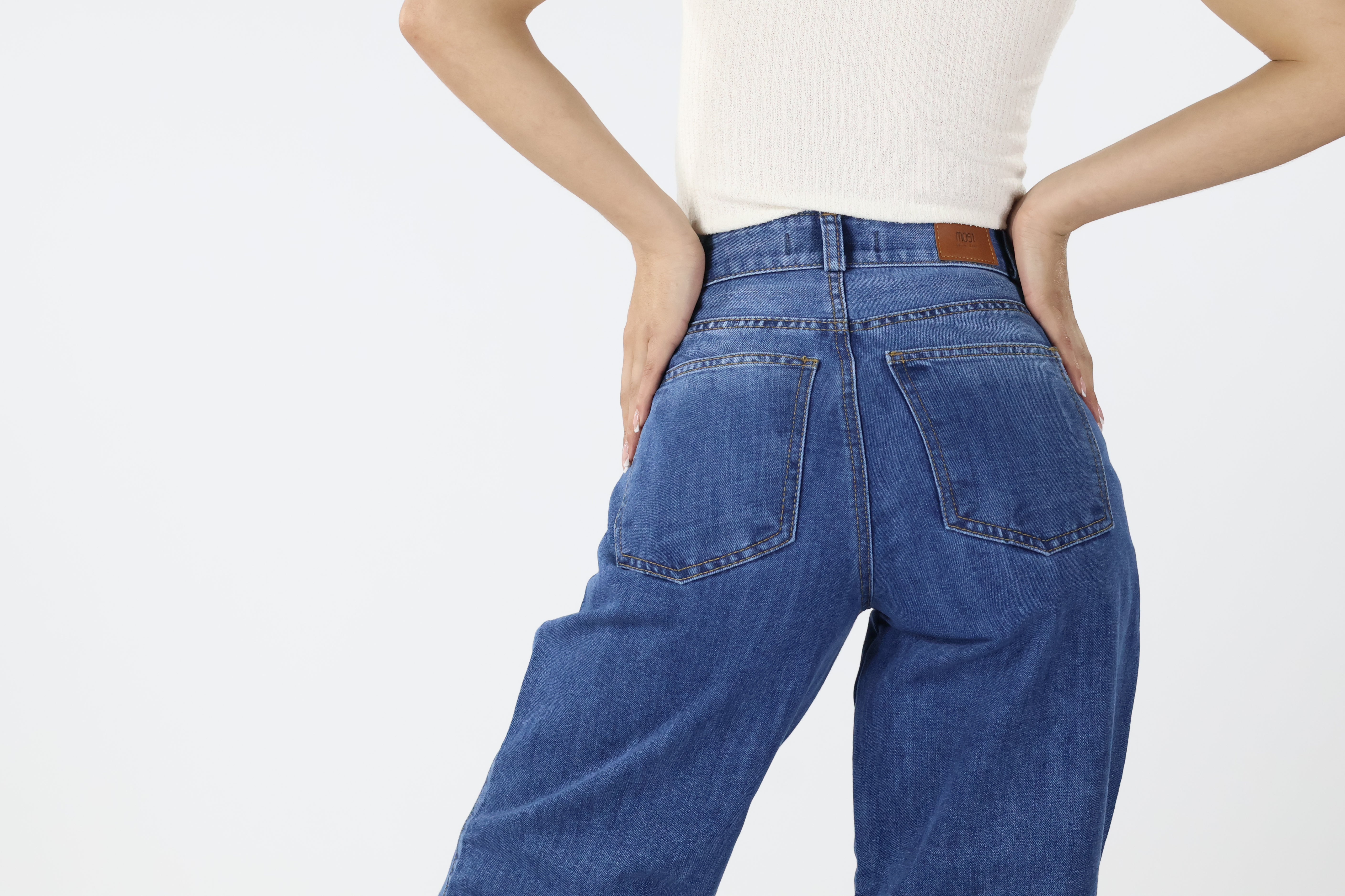 WIDE LEG AZUL MEDIO LAVADO · REF 2555