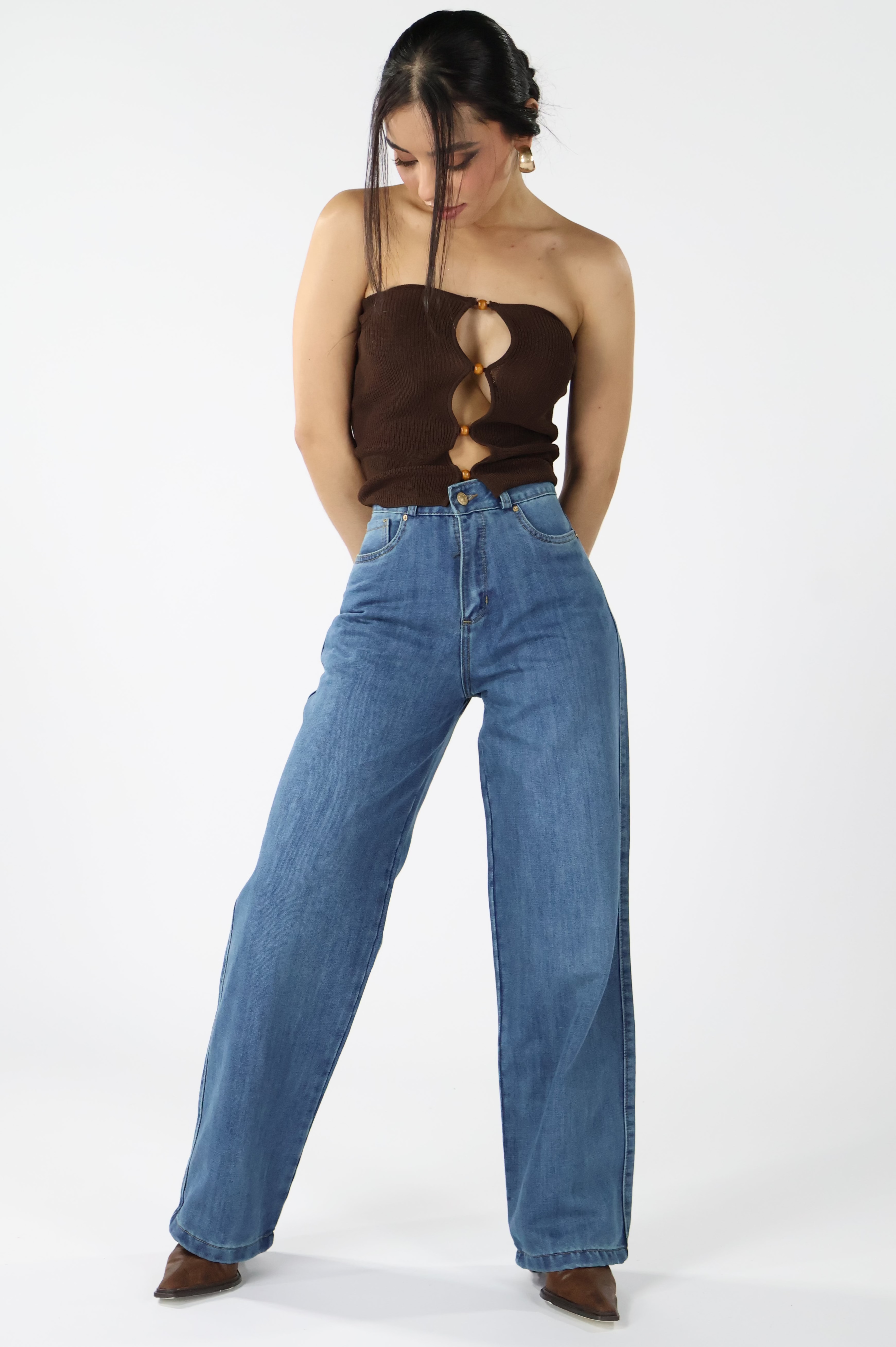 WIDE LEG JEANS AZUL NIEBLA · REF 2556