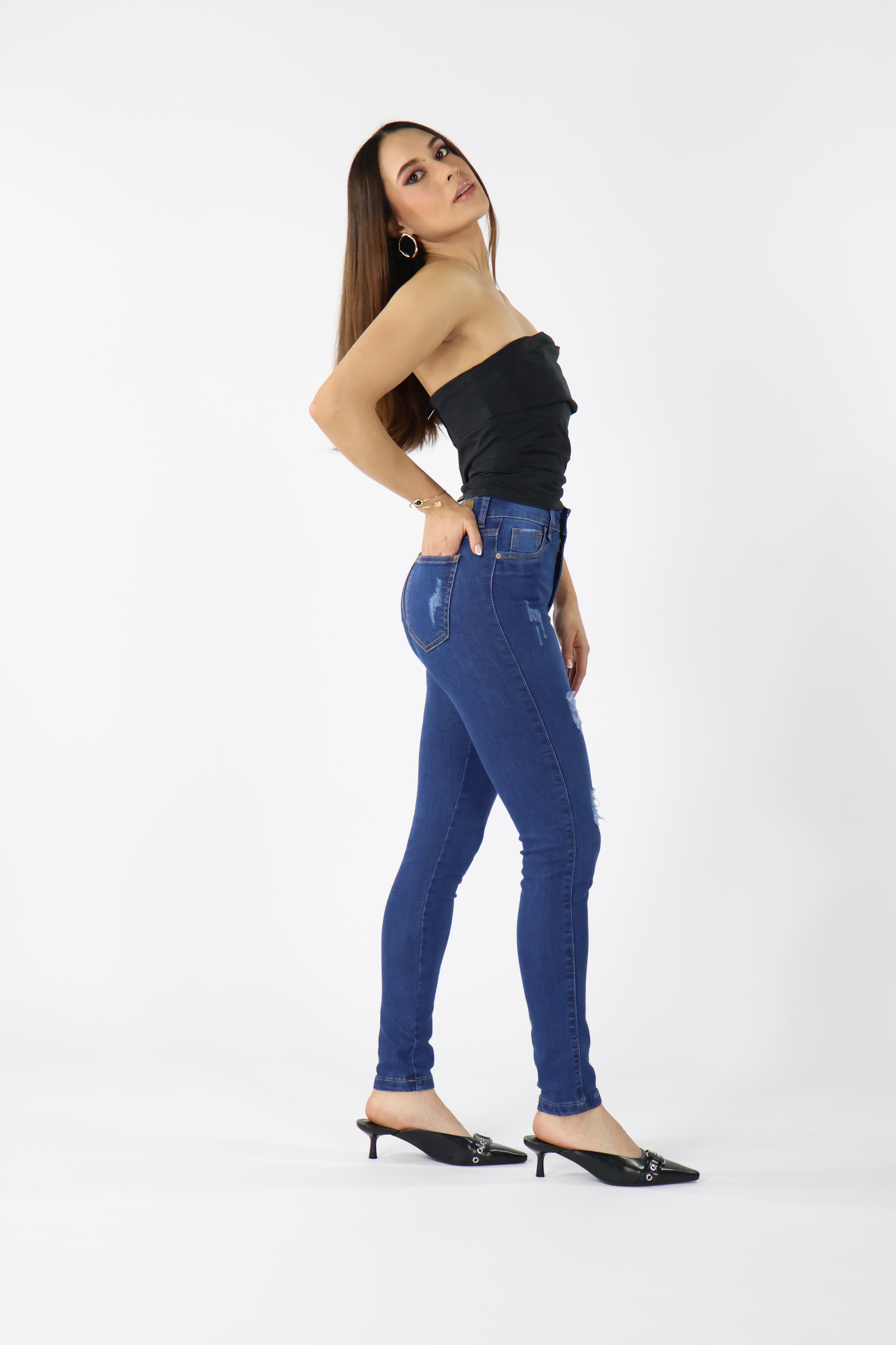 SKINNY JEANS AZUL DESGASTE URBANO · REF 2294