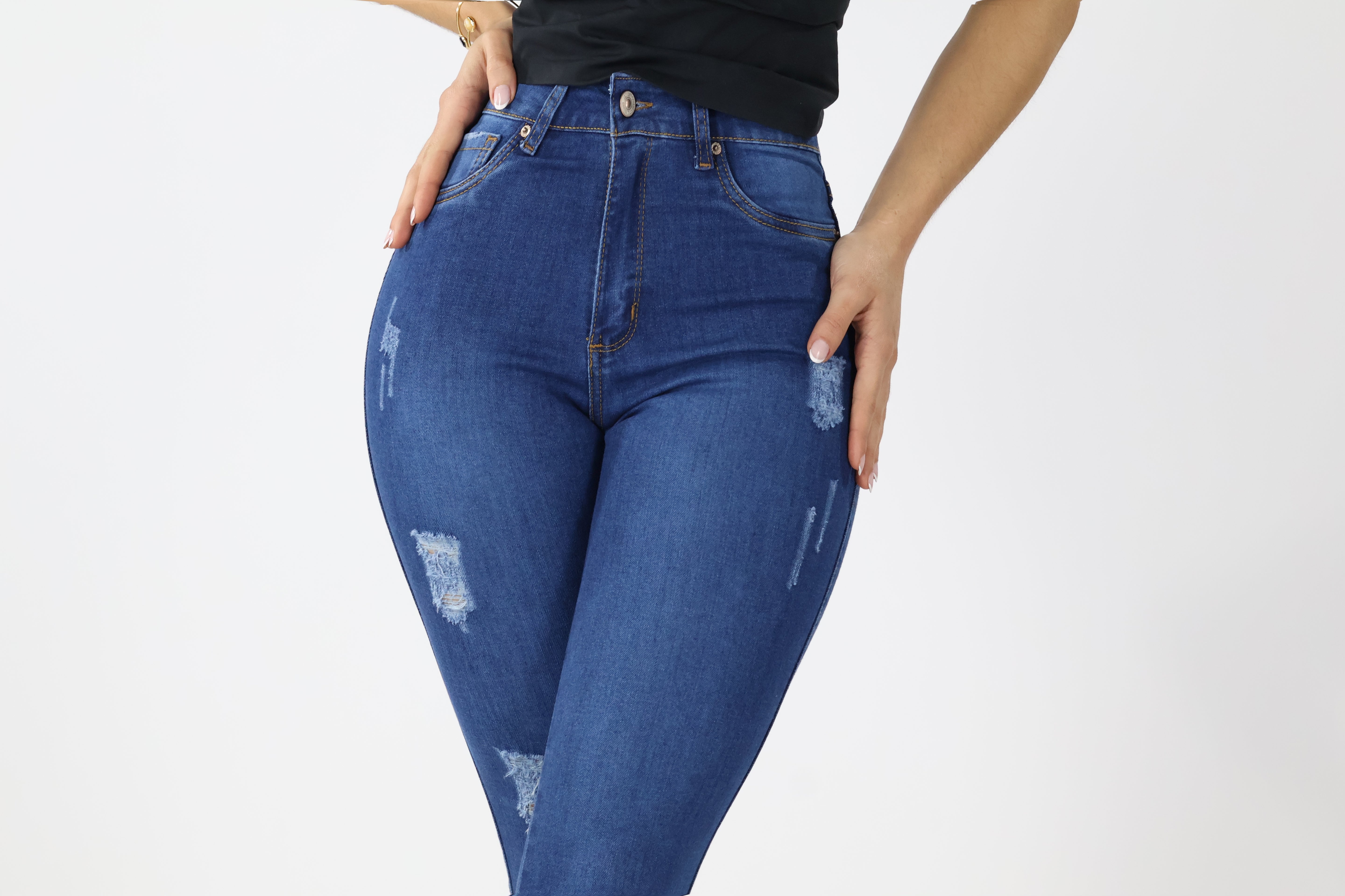 SKINNY JEANS AZUL DESGASTE URBANO · REF 2294