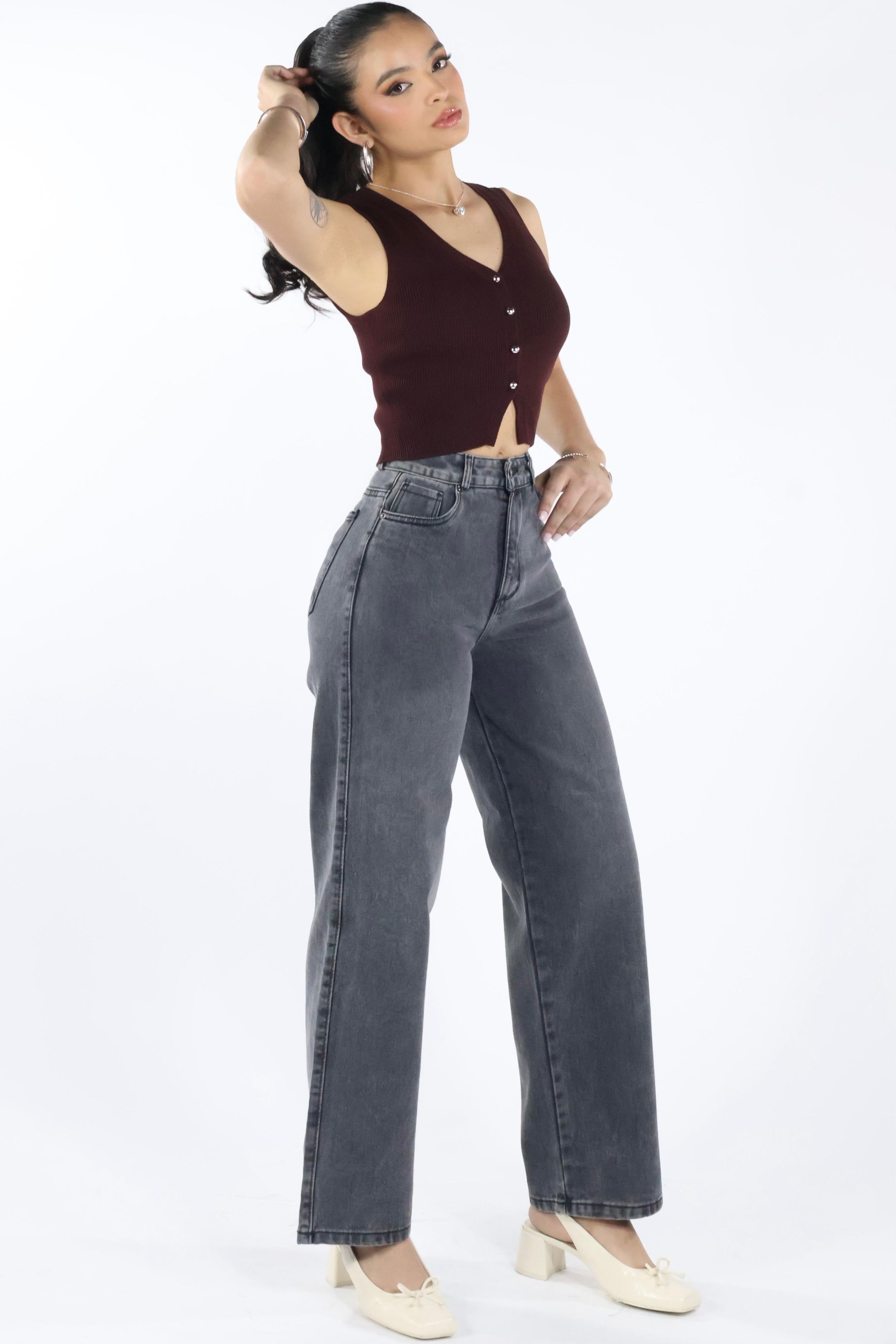 WIDE LEG GRIS DESGASTADO · 2608