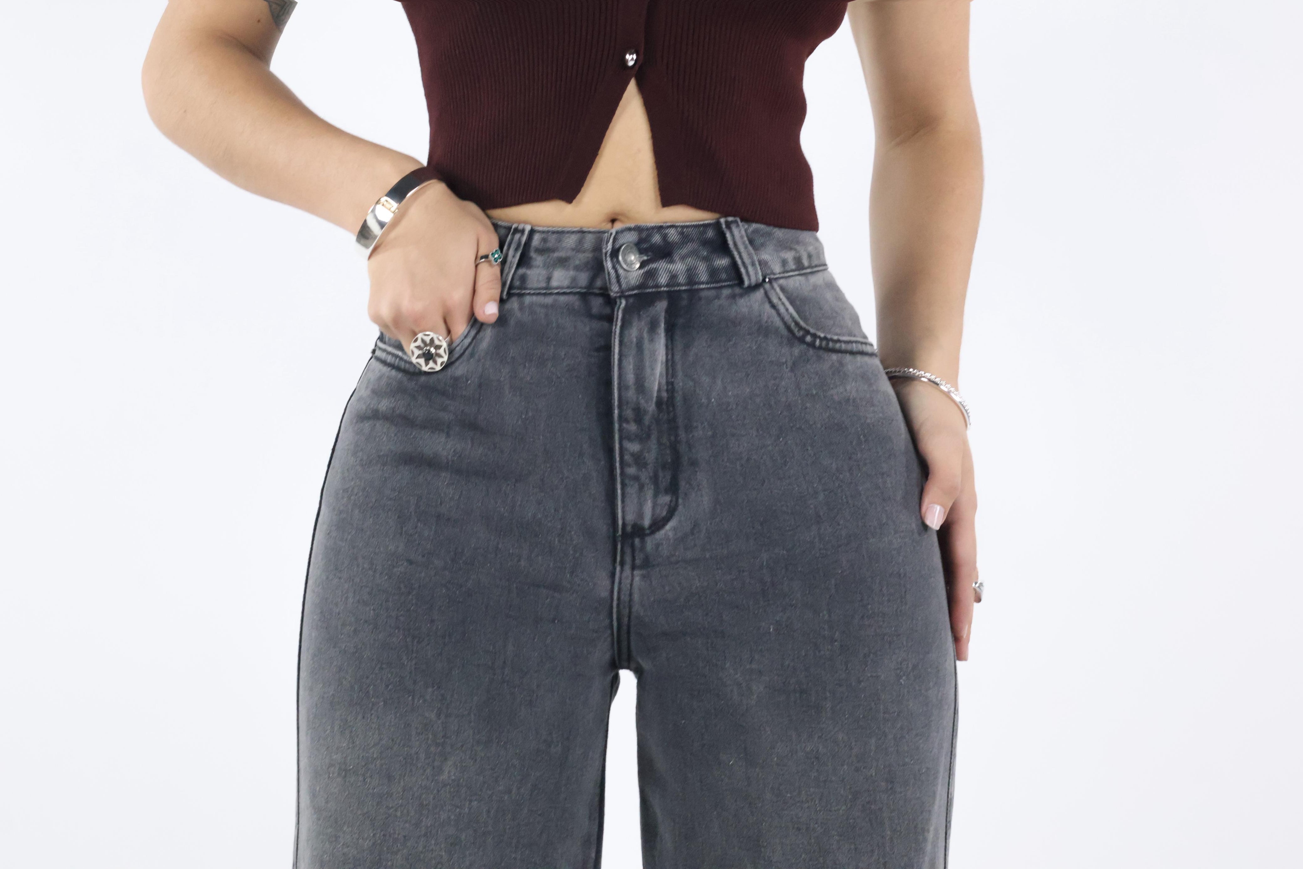 WIDE LEG GRIS DESGASTADO · 2608