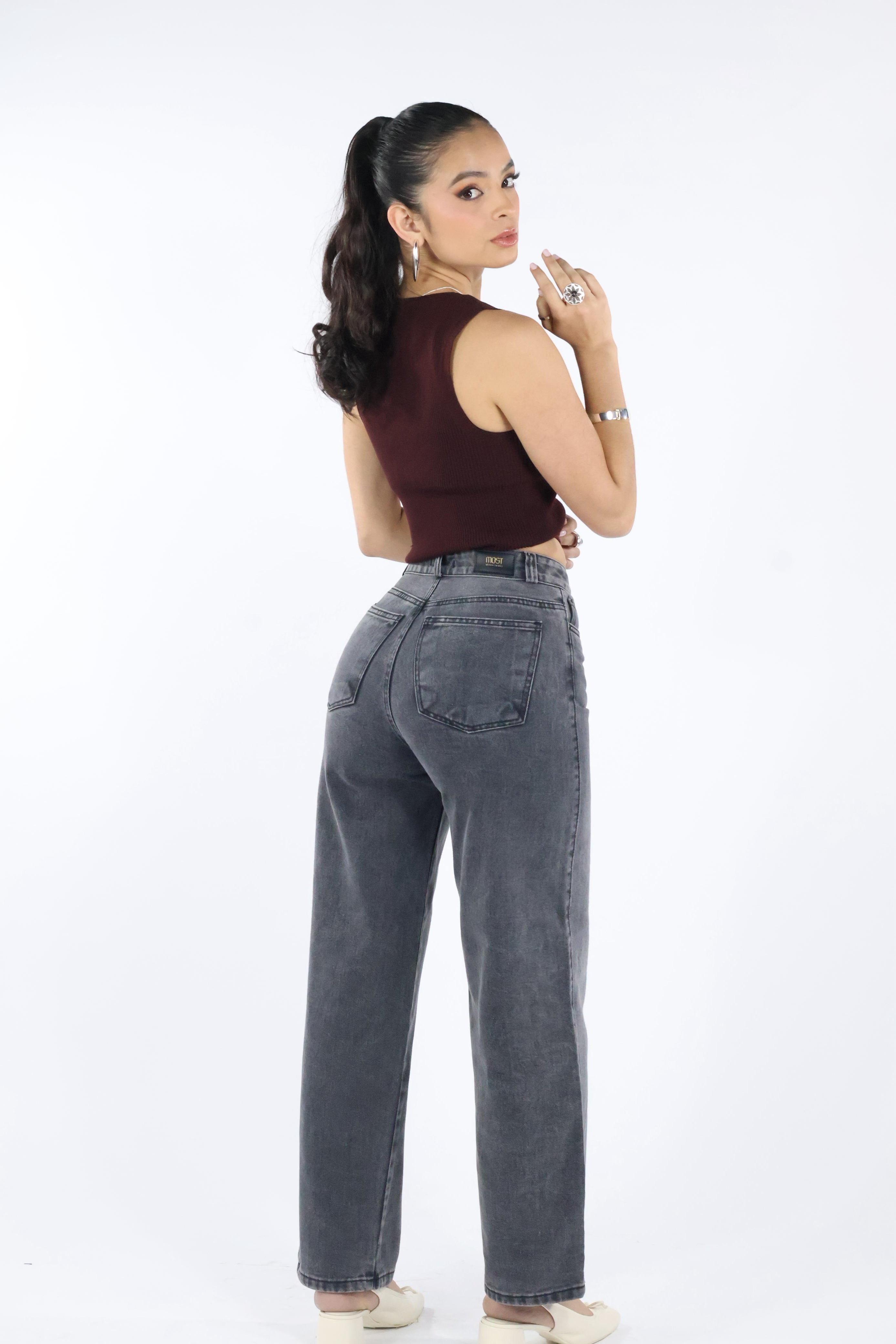 WIDE LEG GRIS DESGASTADO · 2608