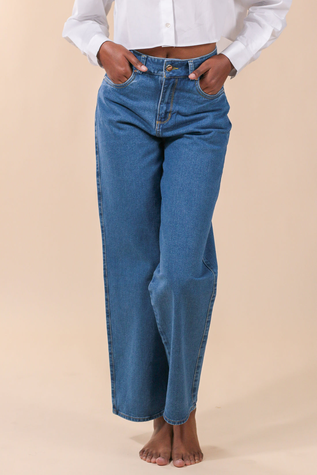 [2171] Wide Leg Jeans Azul Medio