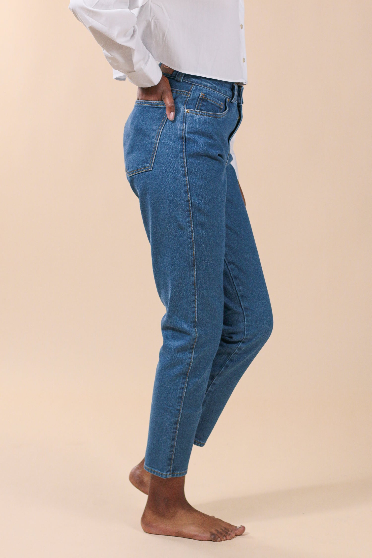 [2183] Mom Jeans Azul Medio