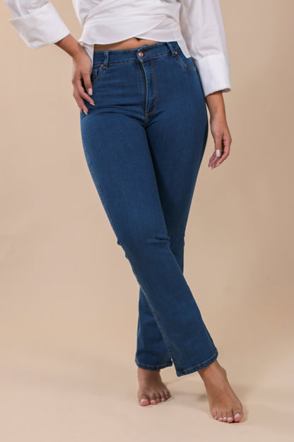 [2190] Straight Leg Jeans Azul Medio