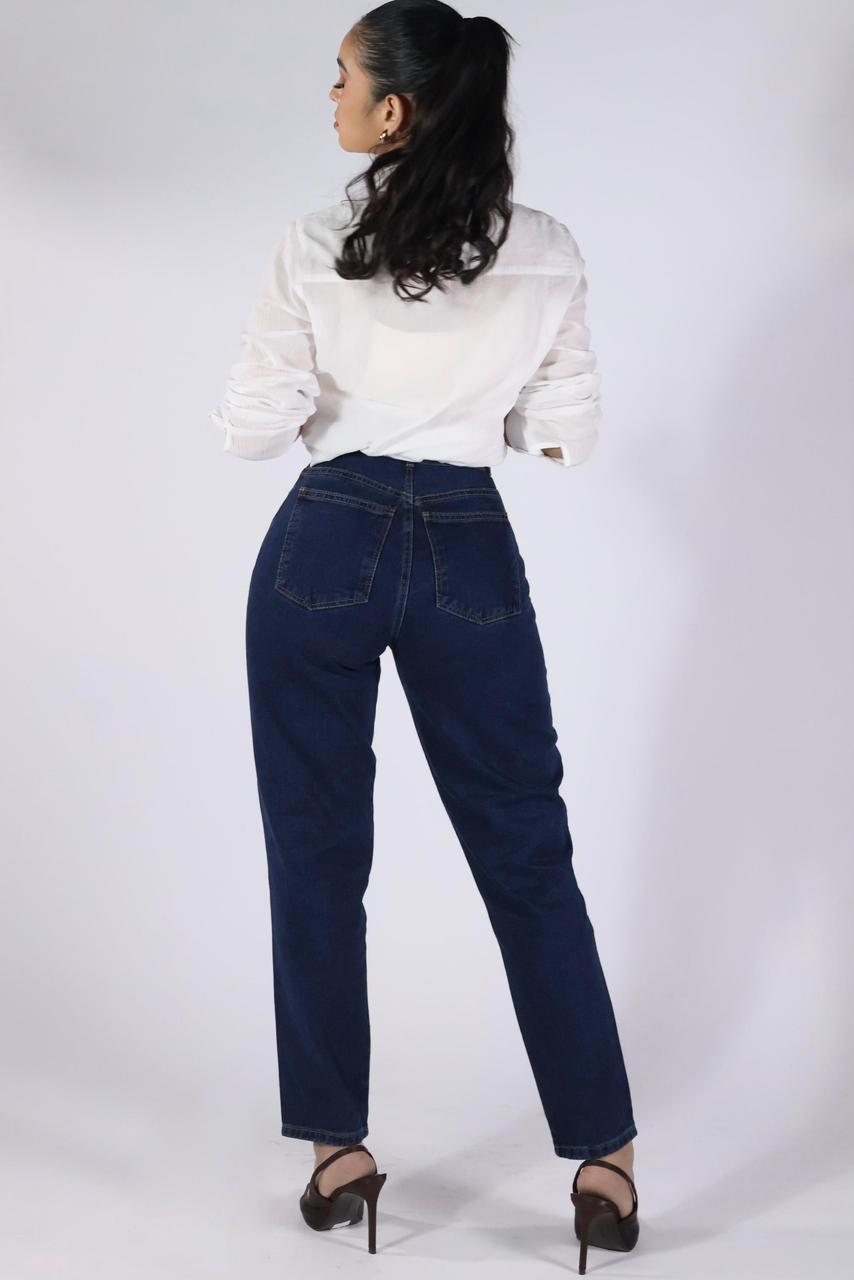 MOM JEANS AZUL OSCURO CLÁSICO · REF 2184