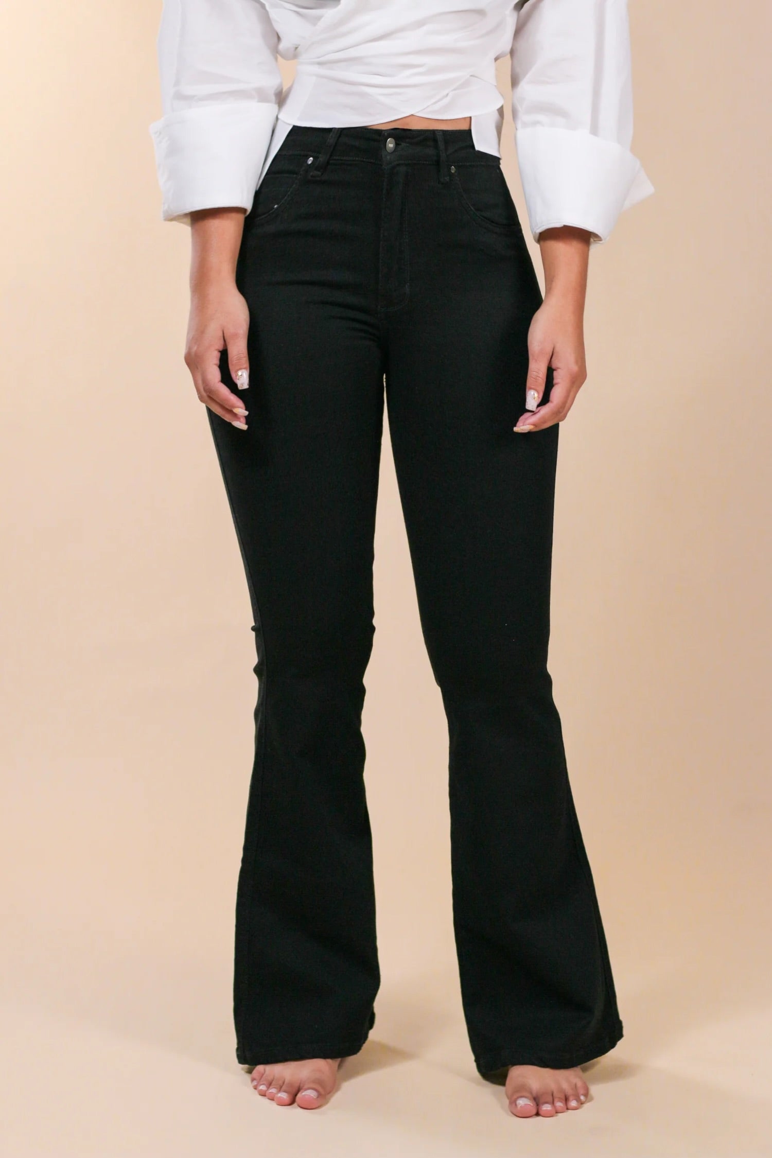 Bell Bottom Pantalones Campana Negro Bell Bottoms Outfit Con