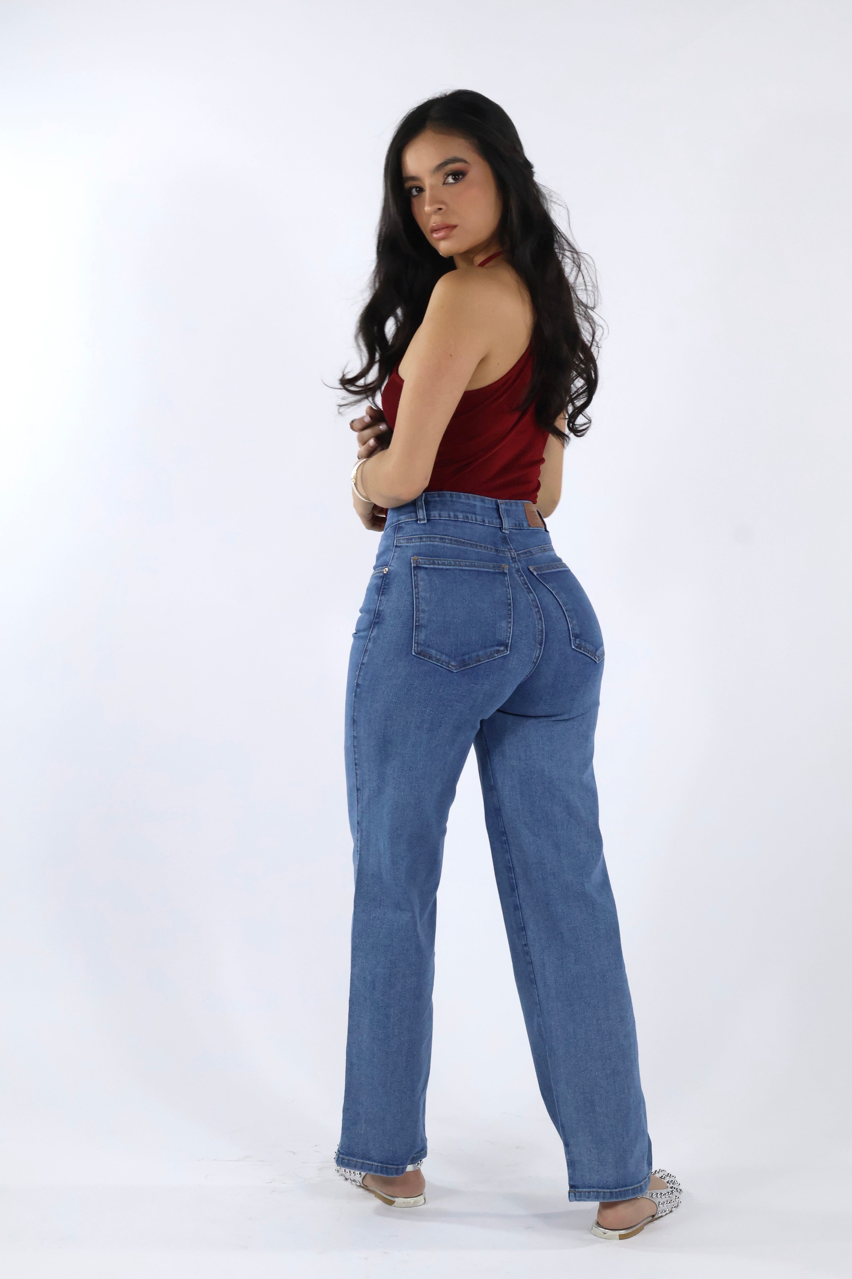 WIDE LEG STRETCH AZUL CLARO · REF 2612