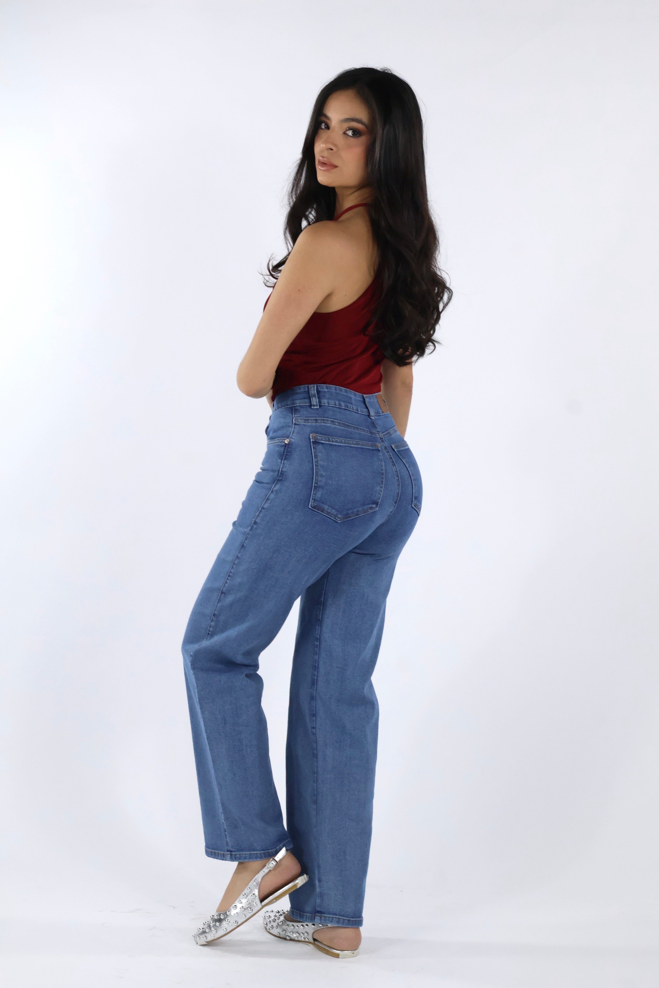 WIDE LEG STRETCH AZUL CLARO · REF 2612