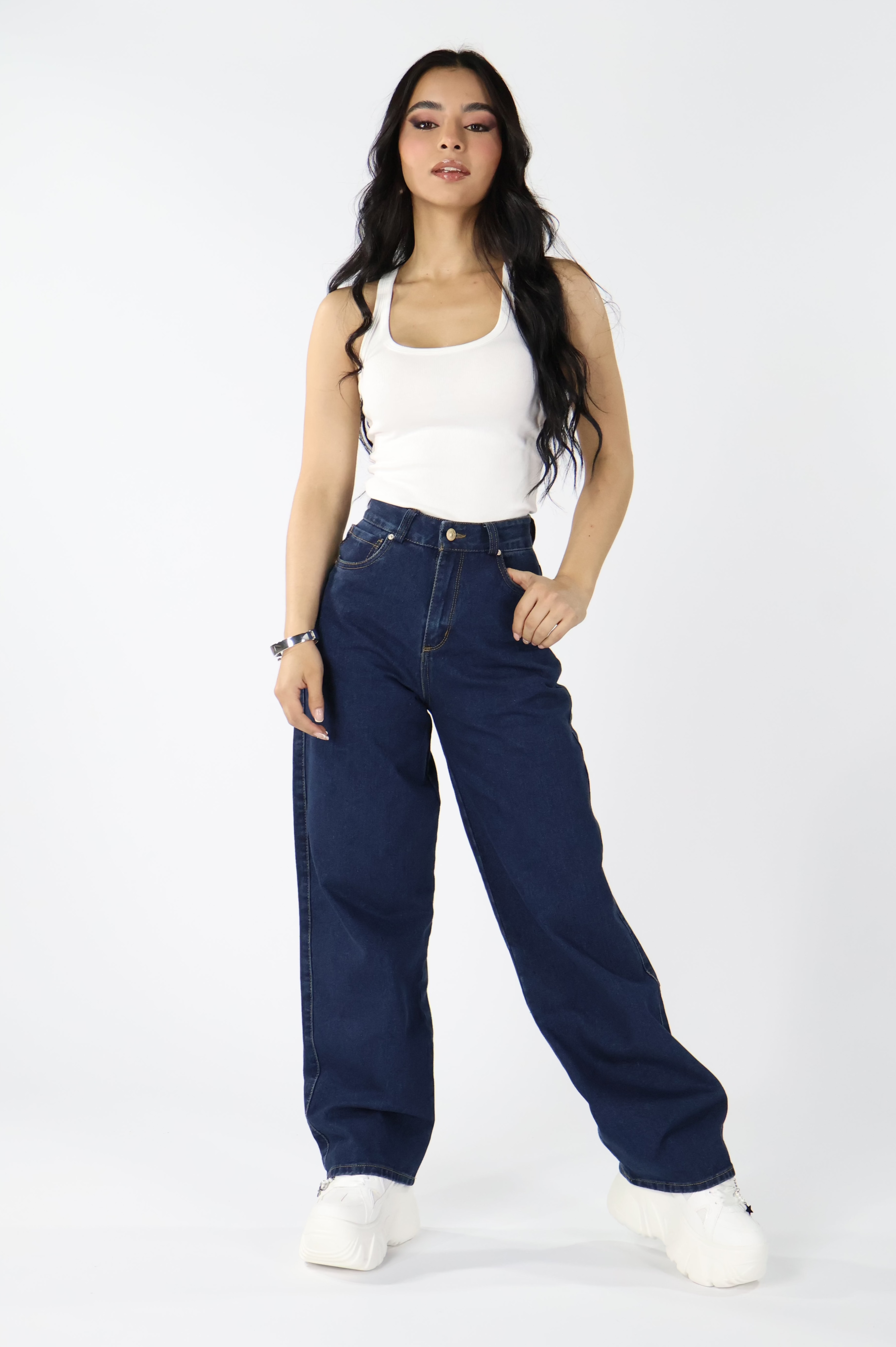WIDE LEG JEANS AZUL OSCURO PROFUNDO · REF 24116