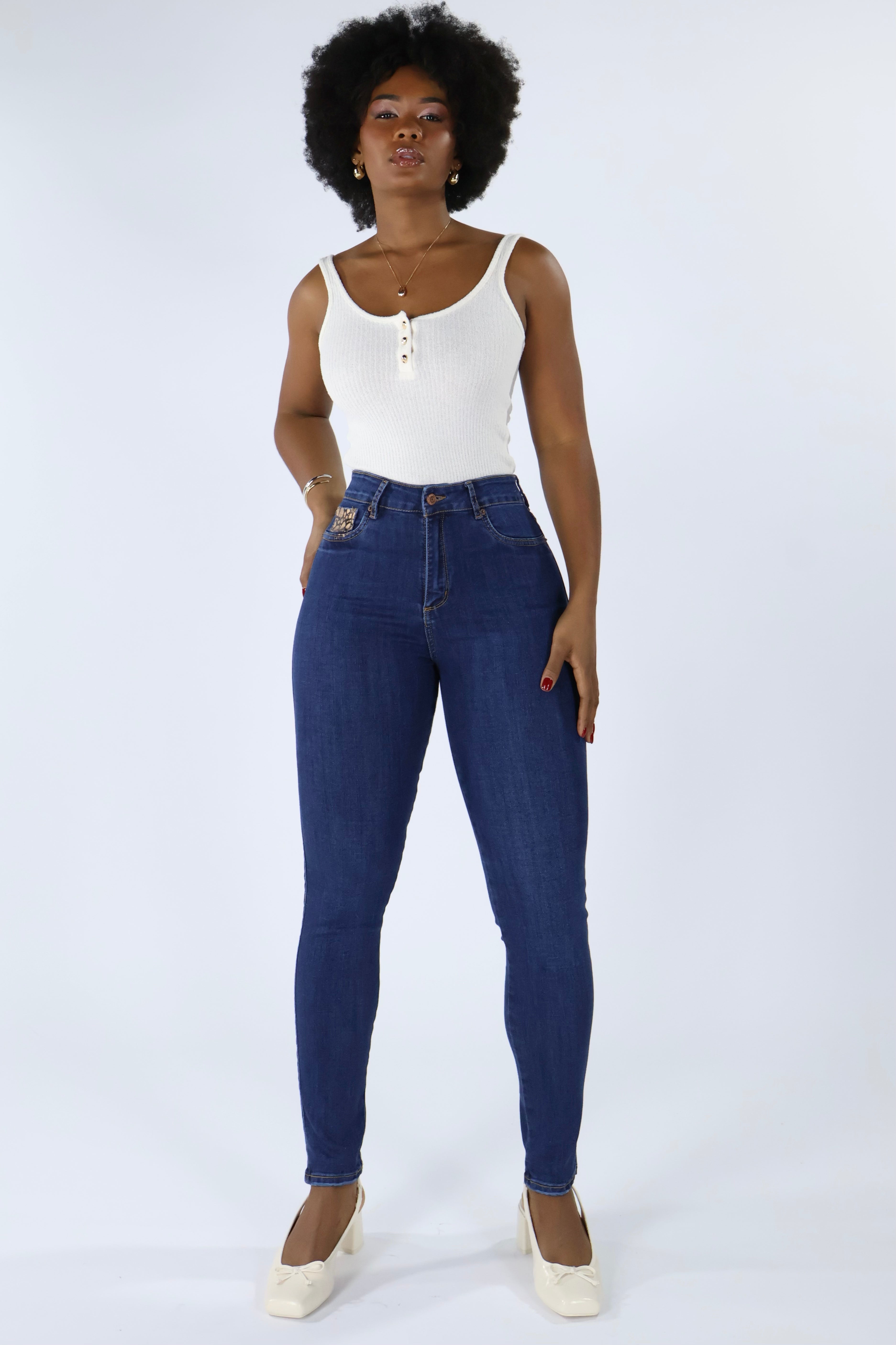 SKINNY JEANS AZUL MEDIO ORO SUTIL · REF 2515