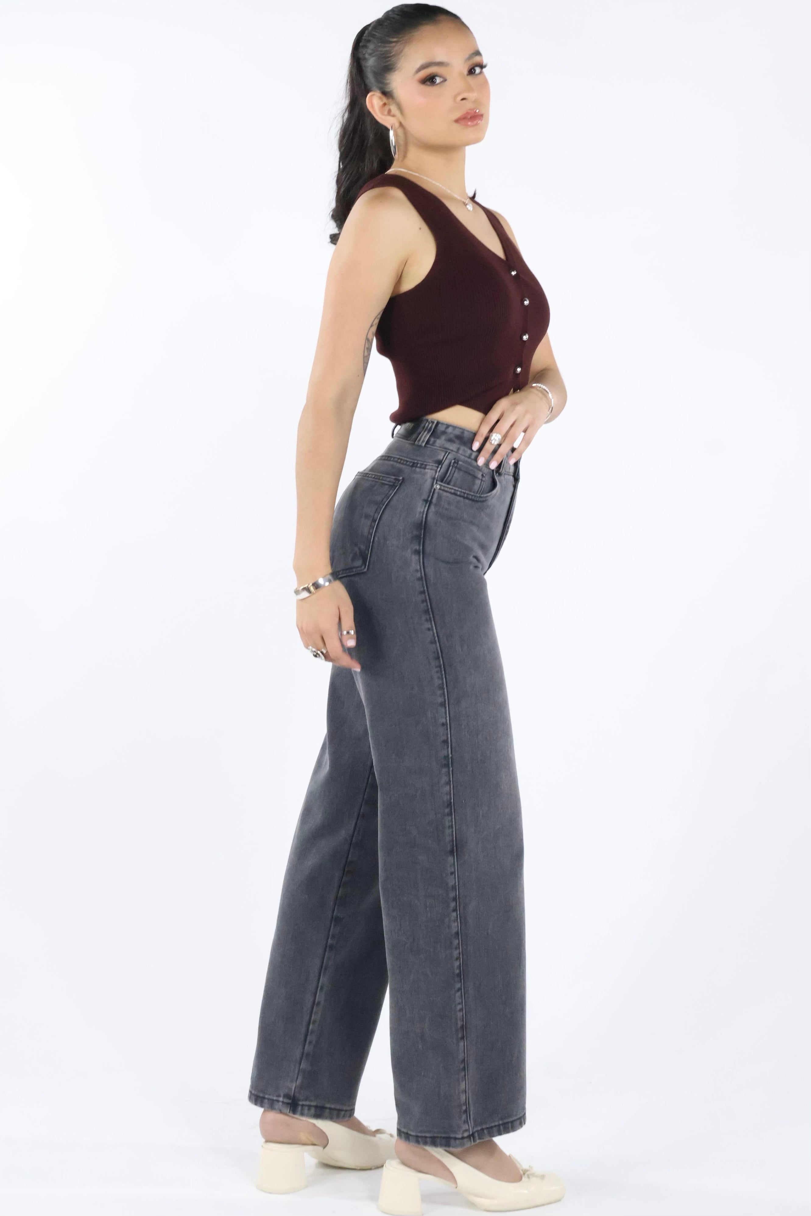 WIDE LEG GRIS DESGASTADO · 2608