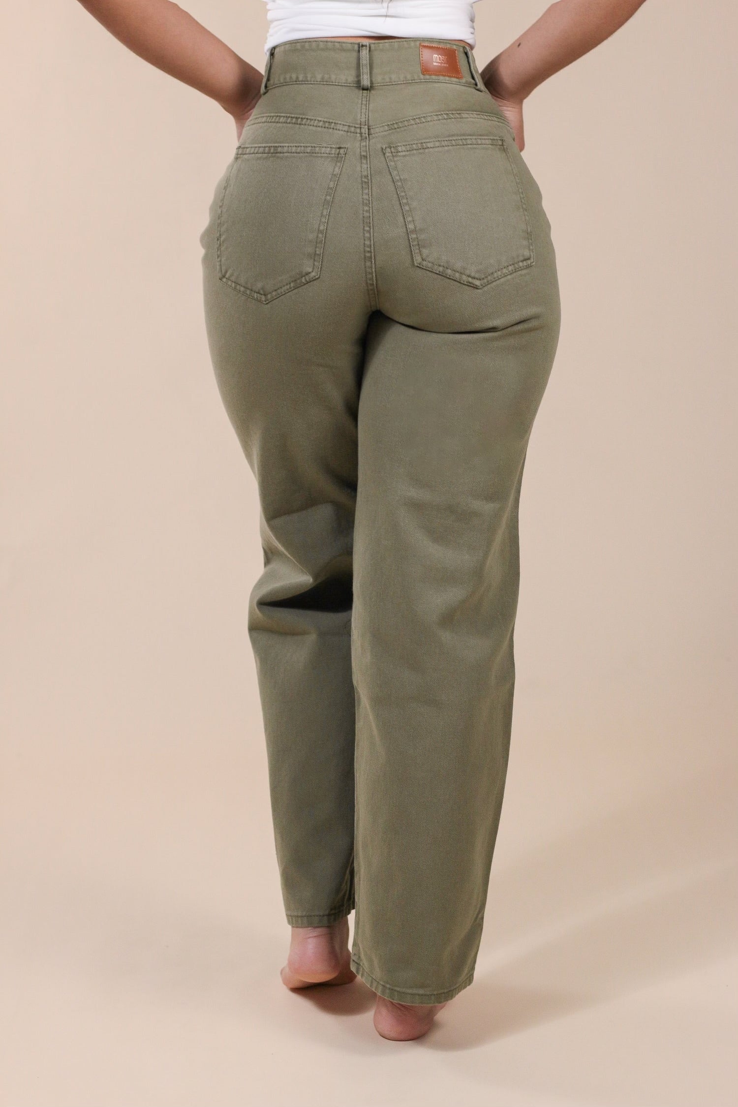 Wide Leg Jeans Verde Militar