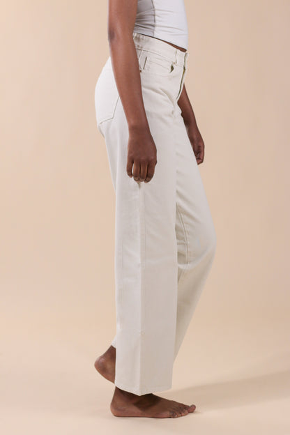 Wide Leg Jeans Crema