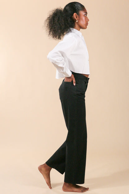 [2197] Wide Leg Jeans Negros