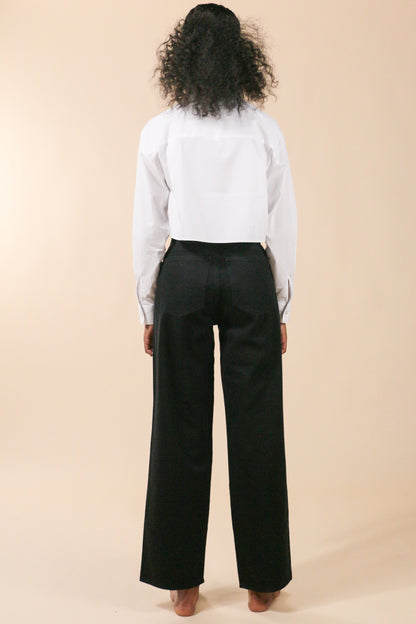 [2197] Wide Leg Jeans Negros