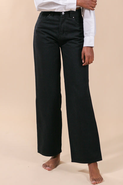 [2197] Wide Leg Jeans Negros