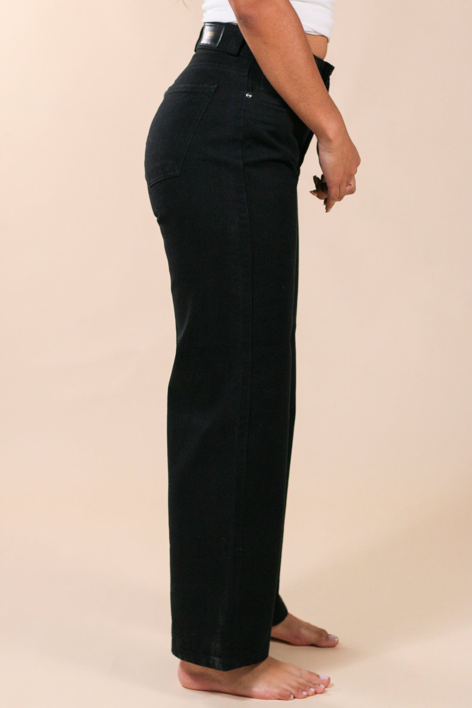 [2197] Wide Leg Jeans Negros