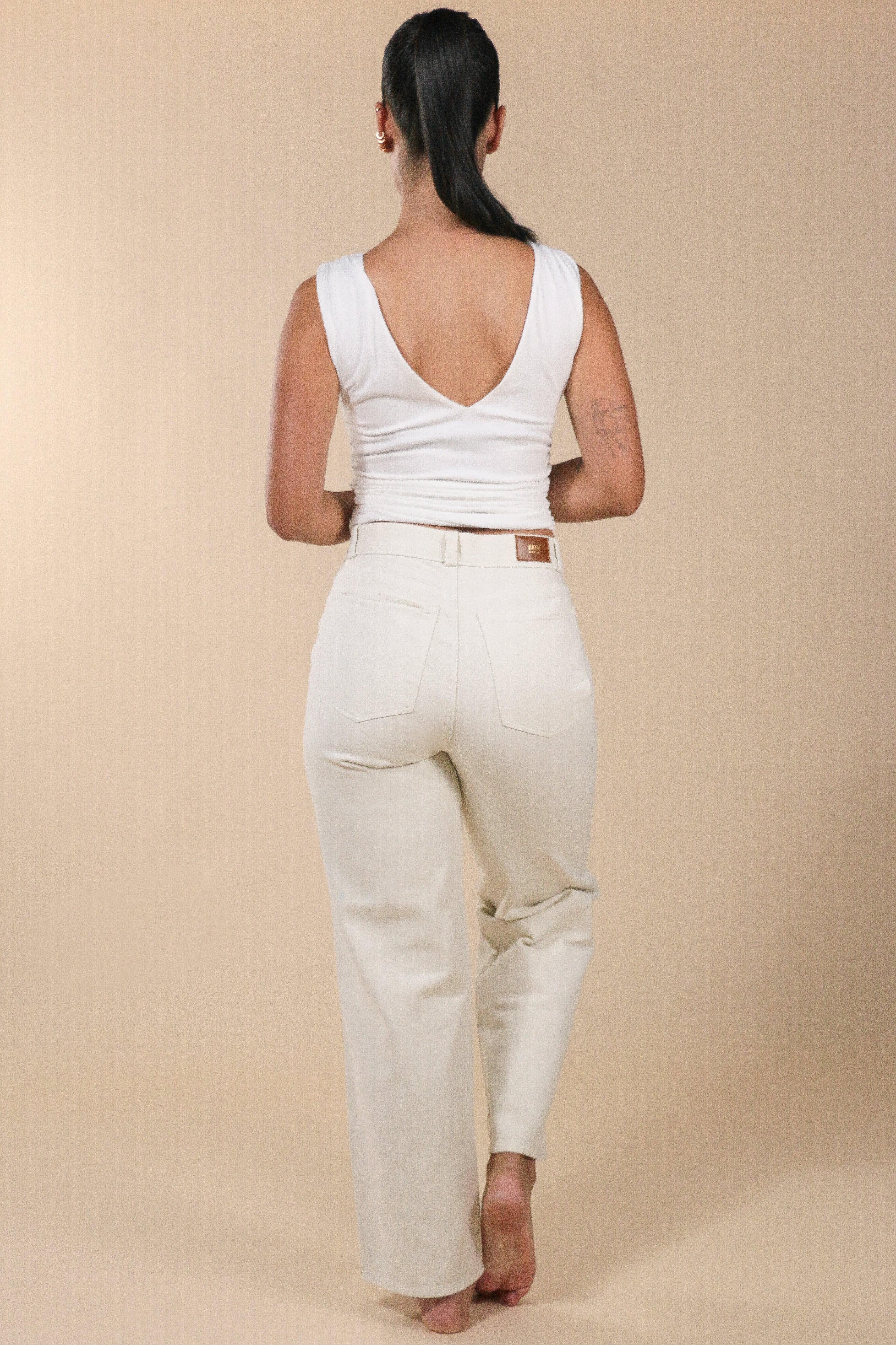 Wide Leg Jeans Crema