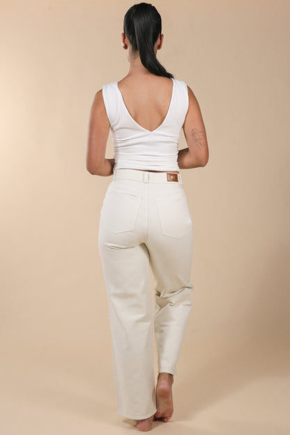 Wide Leg Jeans Crema