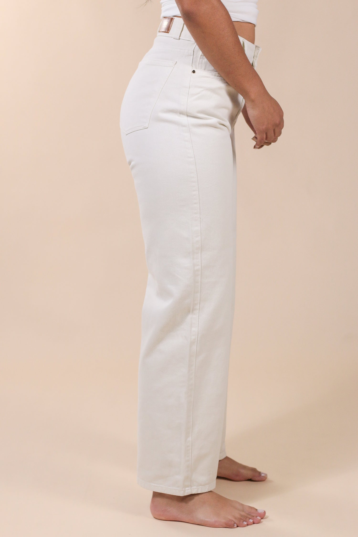 Wide Leg Jeans Crema