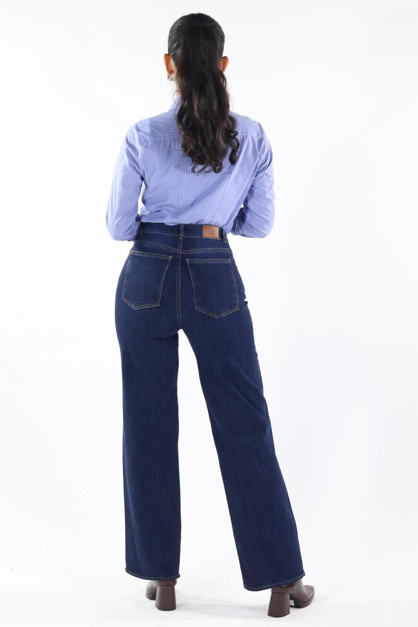 WIDE LEG STRETCH AZUL PROFUNDO · REF 2626